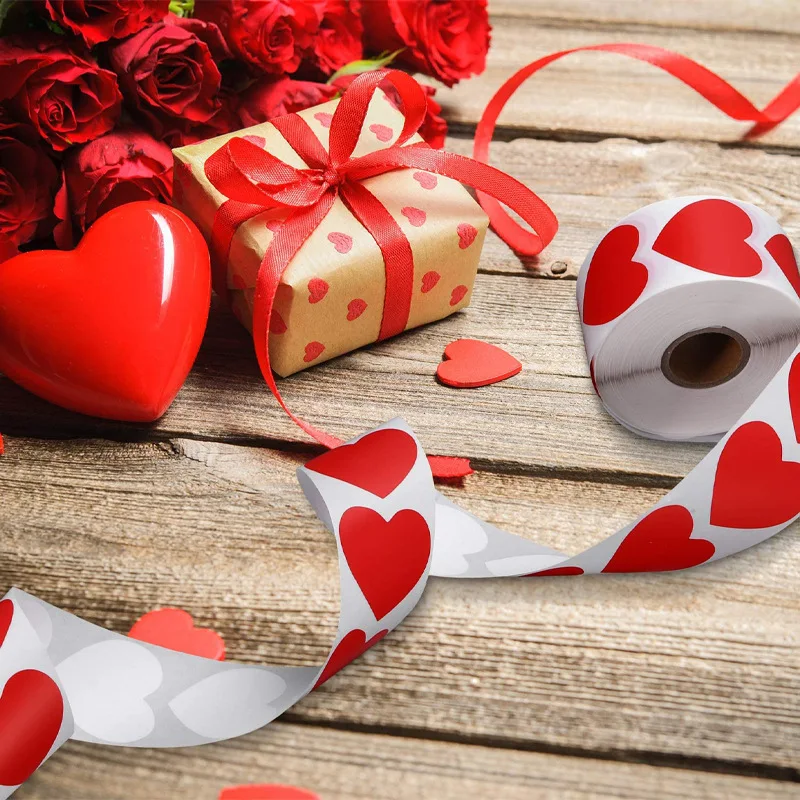 

Heart Red Stickers Seal Labels 500pcs Labels Scrapbooking for Package and Wedding Decoration Stationery Sticker Laptop Sticker