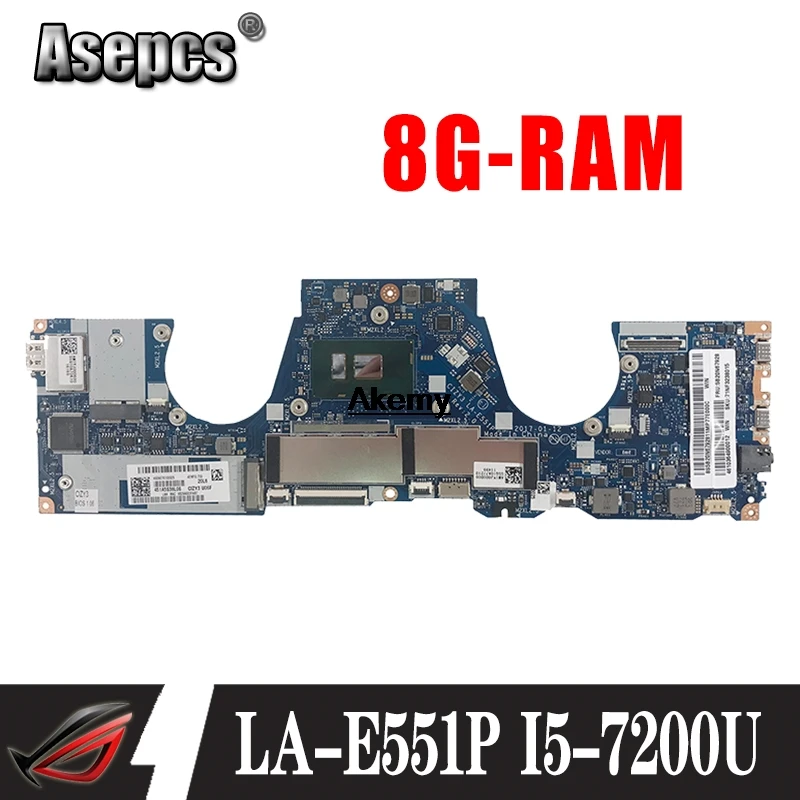 Материнская плата для ноутбука Lenovo Yoga 720 13IBK 13IKB 5B20N67805 CIZY3 LA E551P с i5 7200U ОЗУ 8 ГБ 100%