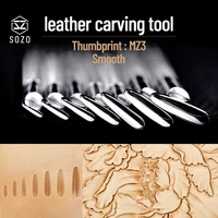 sozo mz3 leather work stamping tool thumbprint smooth in sheridan saddle making carving stamps 304 stainless steel
