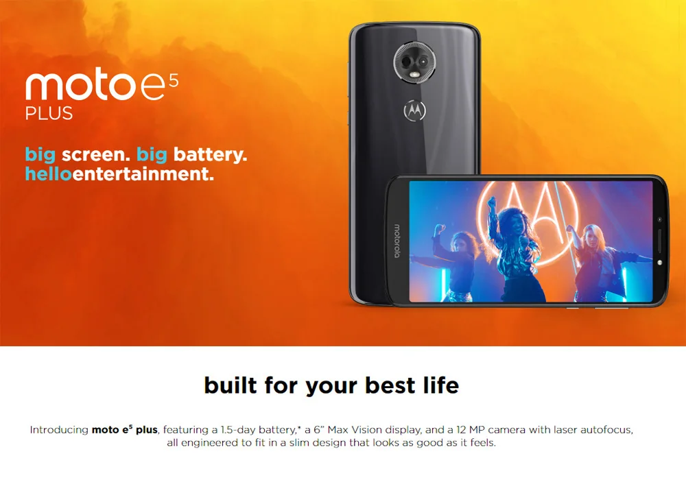 Мобильный телефон Motorola Moto E5 Plus XT1924 с глобальной версией, 3 ГБ ОЗУ, 32 Гб ПЗУ, смартфон Snapdragon425 6,0 дюйма, 1440X720 P, 5000 мАч, Android