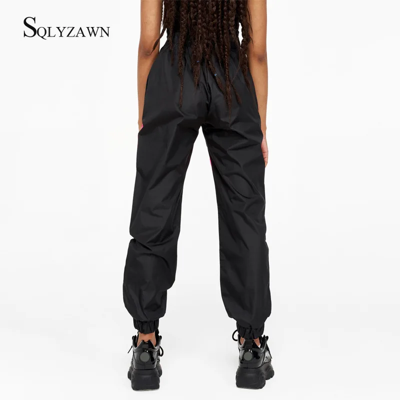 Женские брюки-карго с высокой талией в стиле Харадзюку свободные брюки на молнии