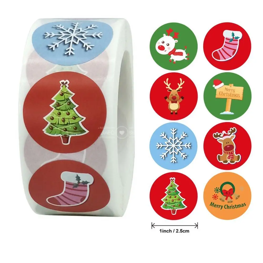 500 шт., наклейки на Рождество