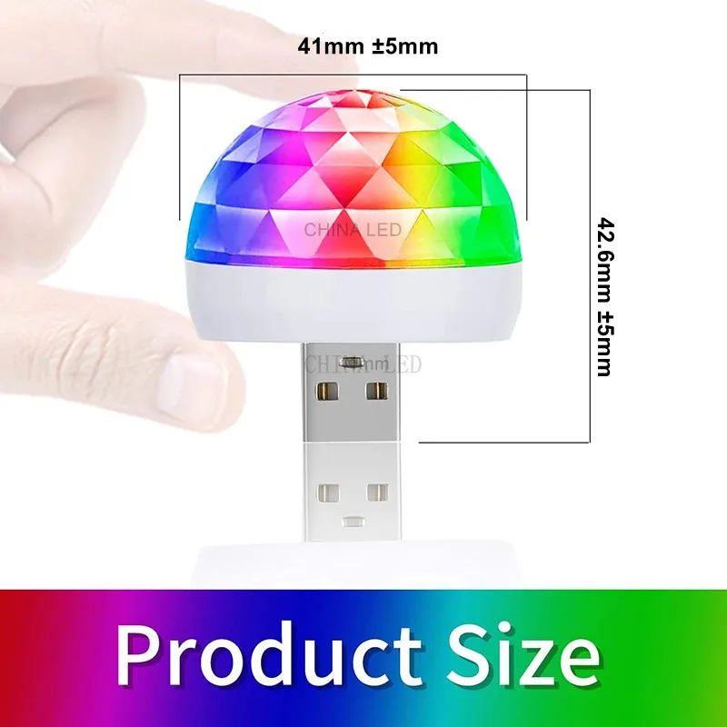 

Светодиодный USB дискотечный сценический автомобильный светильник 100P, портативный шар для семейвечерние, красочный светильник для бара, клу...
