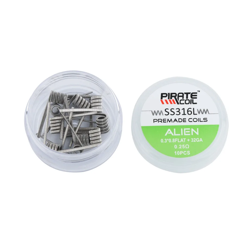 10 шт./кор. готовая спираль SS316L Alien Clapton сплавленные готовые спирали для атомайзера