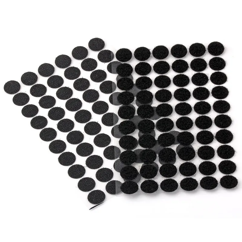 100pairs 100/500/1000 пары двойная клейкая поверхность с двух сторон крепежной ленты, крючки, станок и петли, диски для Сумки обувь Костюмы Зонты 10 мм - Цвет: 100pairs