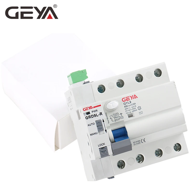 GEYA 6KA ELCB RCCB 2P автоматическое устройство повторного отключения дистанционный выключатель автоматический выключатель RCD 40A 63A 30mA