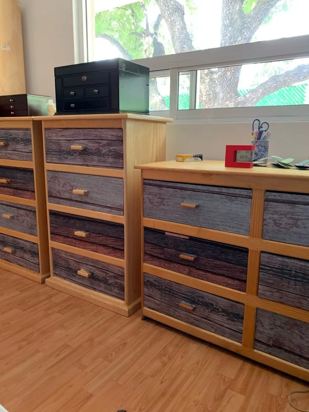 funlife® 21x100cmx7pcs american retro old wooden self adhesive kitchen bathroom tile sticker stair waterproof diy wall sticker free global shippi