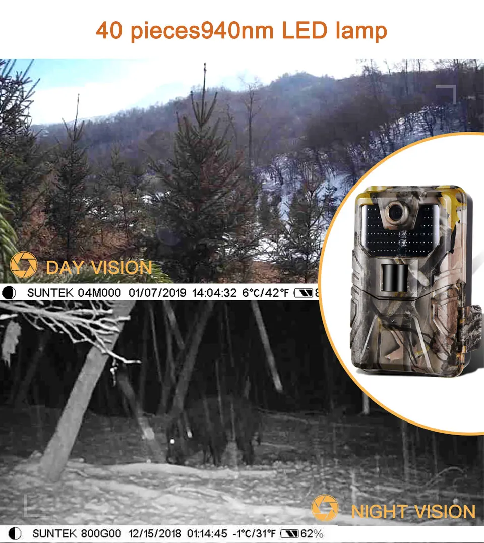 

20MP 1080P HD Hunting Camera Tracking Infrared Night Vision with IP65 Waterproof Surveillance Traps Camera For Video Photo