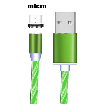 Светодиодный магнитный кабель Micro USB для быстрой зарядки, кабель usb type C для iphone 11 Pro Max, huawei P30 Pro, волшебный светильник, кабель для зарядки - Цвет: colour 15