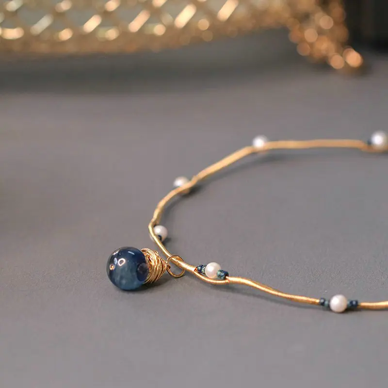 Ожерелье-чокер женское SINZRY ручной работы из натурального пресноводного жемчуга |