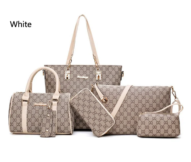 Autumn New Fashion Women's Bag 6 Piece Set Plaid Bag Lady Slung Hand Bag Shoulder Messenger Composite Bag