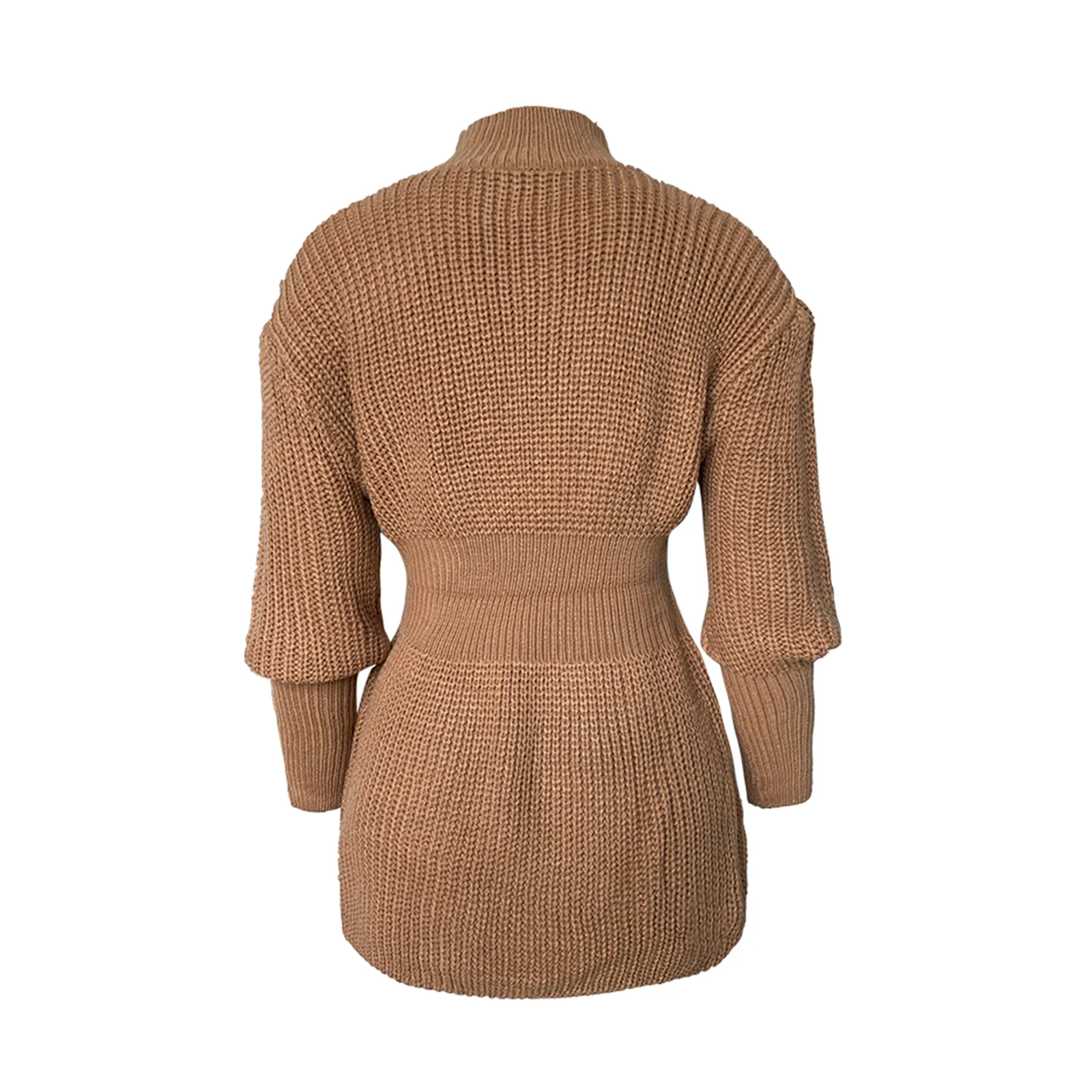 

Women\u2019s High Neck Long Sleeve Knit Top Simple Pure Color Fashion Slim Pullover Sweater