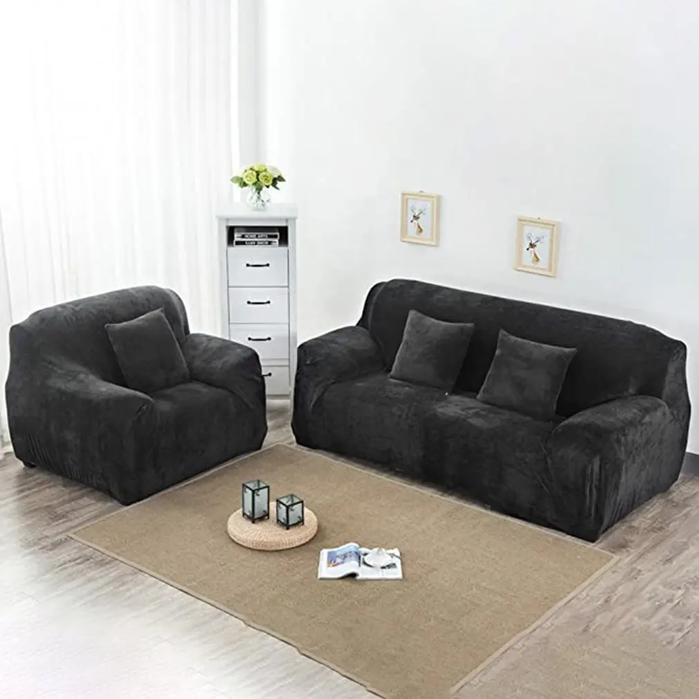 Горячая Распродажа одноцветные Угловые чехлы для диванов гостиной эластичные из