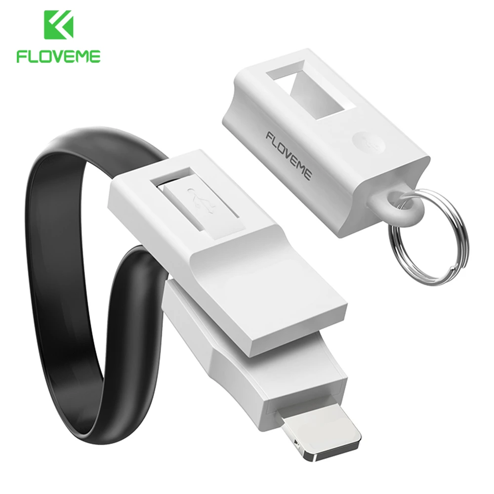 USB кабель FLOVEME с брелоком для iPhone 11 Pro/7/8 зарядный Micro подсветкой Xiaomi телефона из ТПЭ