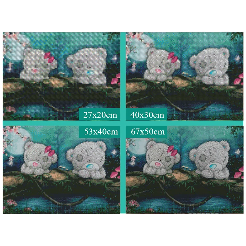 100% полноразмерная 5D алмазная живопись сделай сам медведь из мультфильма 3D