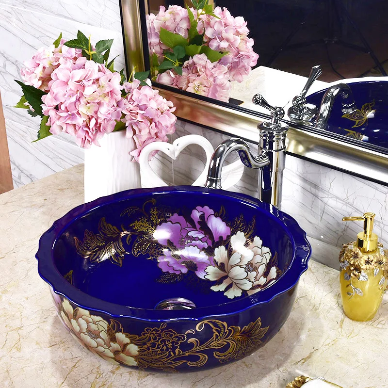 Цзиндэчжэнь ванная керамическая раковина умывальник столешница керамический