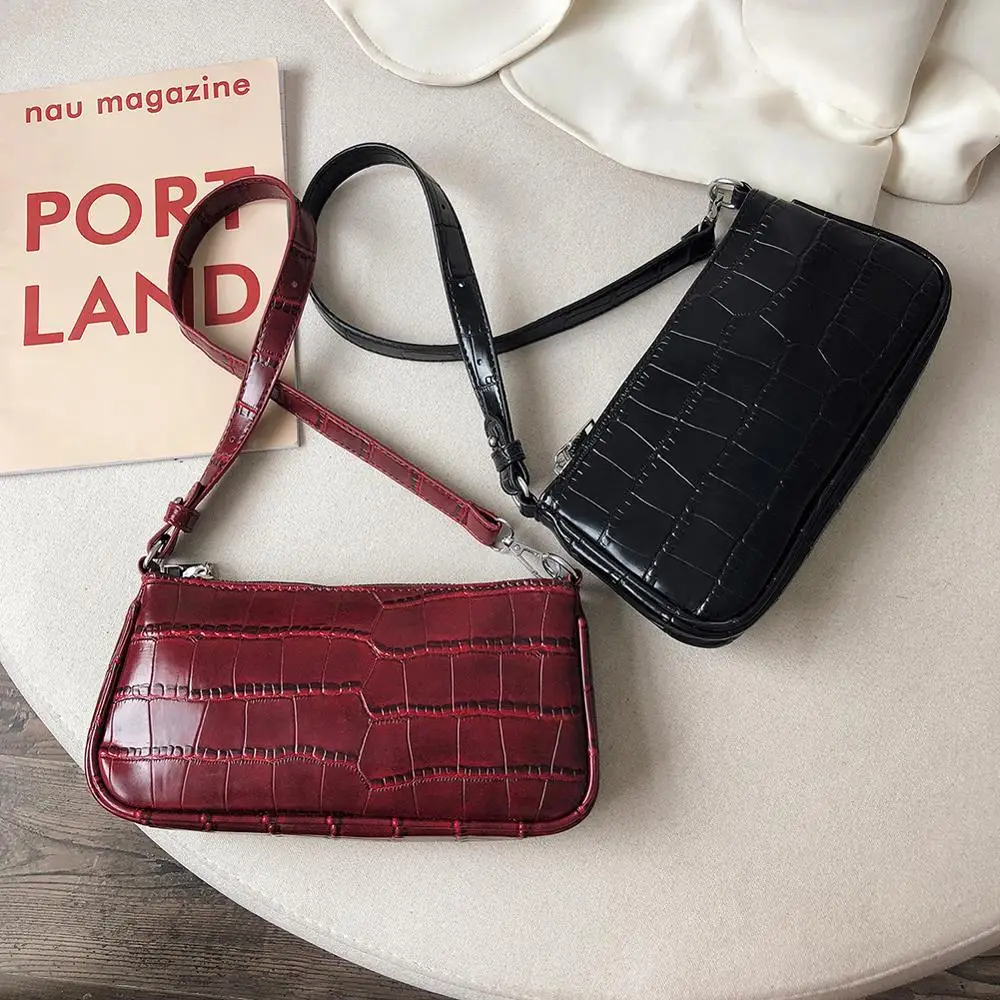 Женские сумки в стиле ретро модная однотонная сумка из крокодиловой кожи Офисная