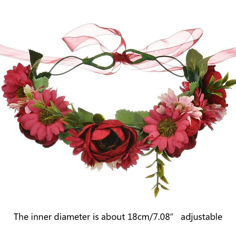 

2021 New Girls Flower Garland Hair Ornaments Adjustable Party Decoration Photo Props