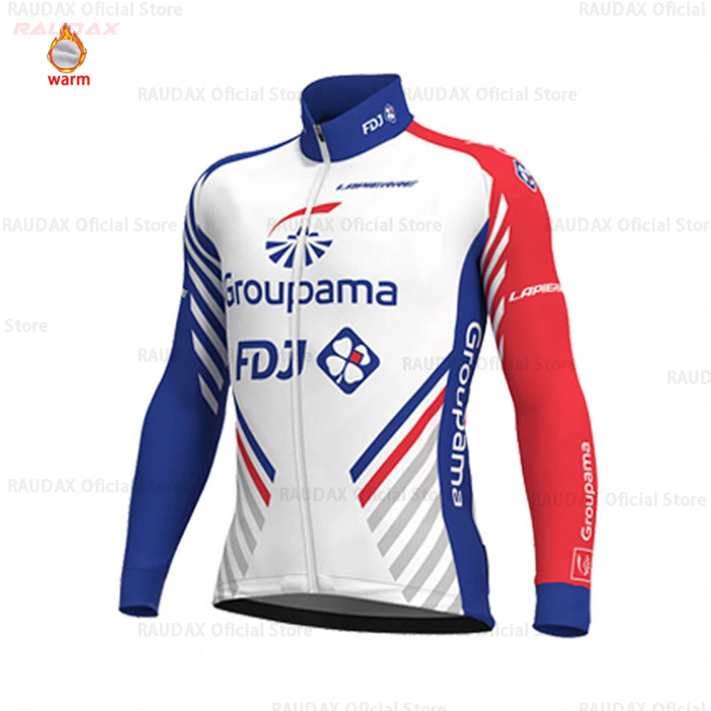 jersey only Зимние термальные флисовые велосипедные Джерси наборы дышащие Ropa Ciclismo мужские с длинным рукавом MTB велосипед одежда Спортивная футболка - Цвет: jersey only