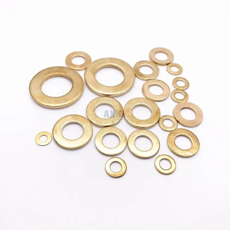 20/100pcs M2 M2.5 M3 M4 M5 M6 M8 M10 M12 GB97 DIN125 Solid Brass Copper Flat Washer Plain Gasket Pad High Quality - купить по