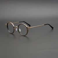 japanese handmade classic round glasses frame titanium alloy acetate eyeglasses men women circle prescription optical eyewear