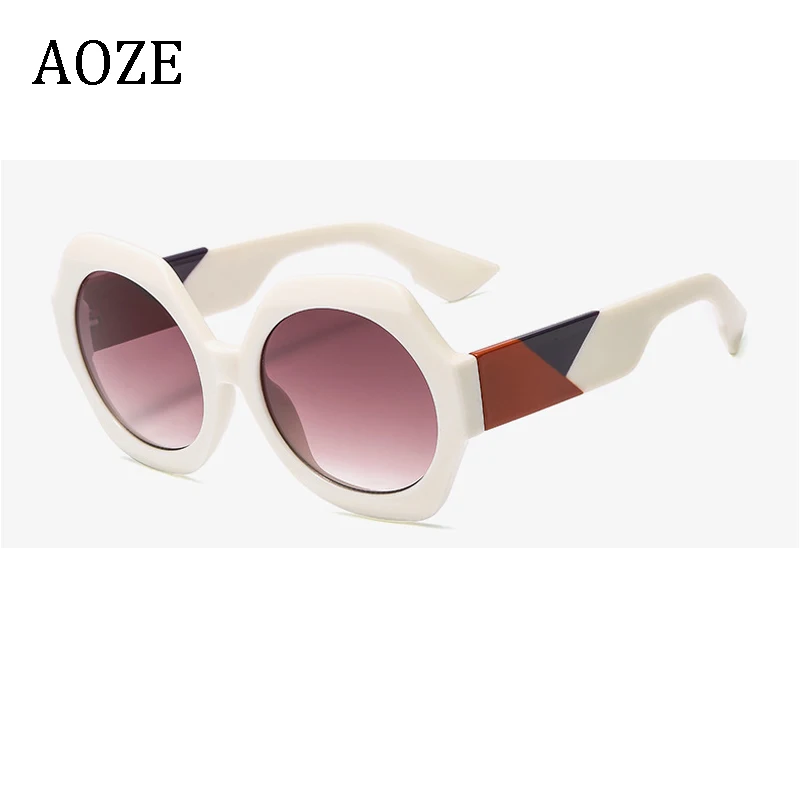 AOZE 2020 новые шестигранные солнцезащитные очки для женщин леопардовые градиентный