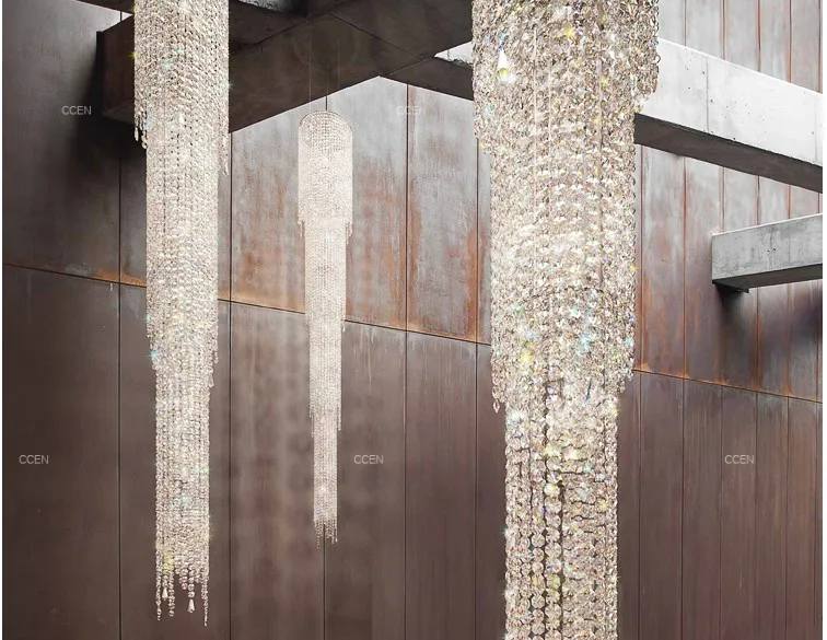 

Postmodern minimalist crystal chandelier duplex villa living room porch bar chandelier