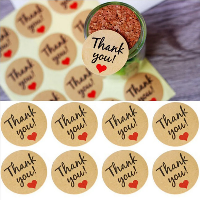 

120 шт., наклейки с надписью Thank You