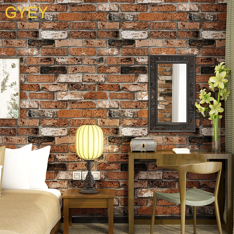 

Modern Vintage Brick Textured Wallpaper For Walls Decor Embossed 3D Wall paper Rolls For Bedroom Living room Sofa TV Background