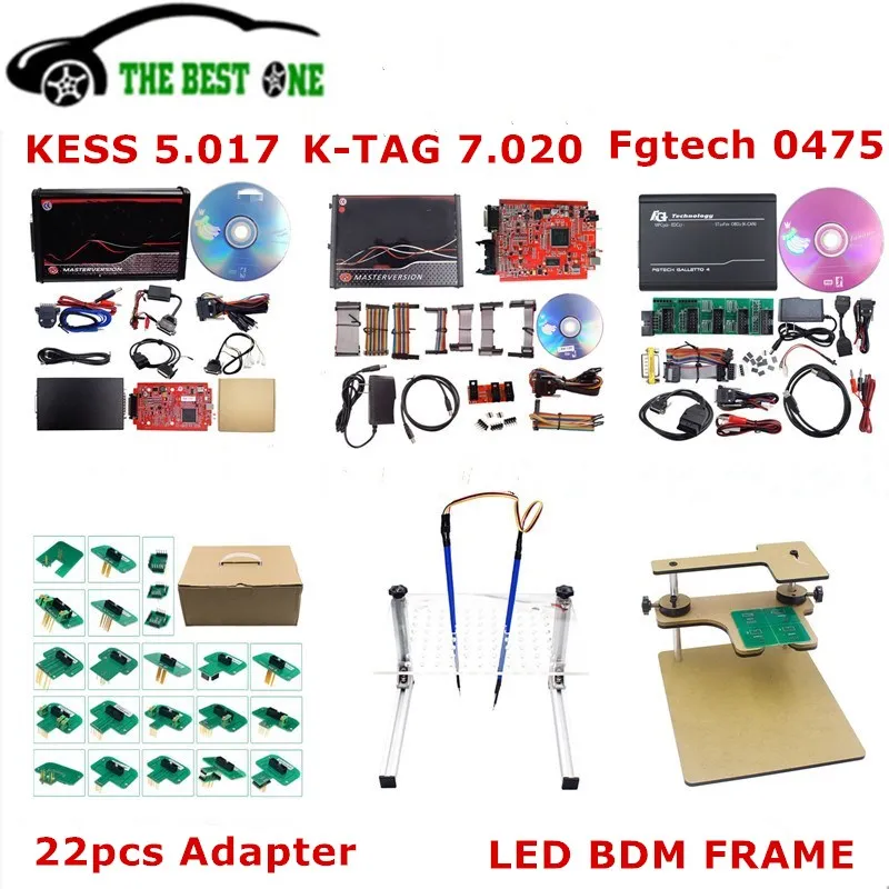 Адаптер Kess V5.017 + Ktag V7.020 2 80 Fgtech 25 Led BDM Рамка 22 шт. адаптеров K Tag OBD2 ECU чип инструмент