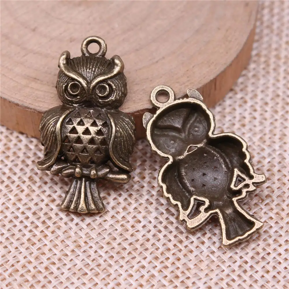 

Owl Charms For Jewelry Making Findings Handmade DIY Craft 10pcs Antique Bronze Color 17x31mm