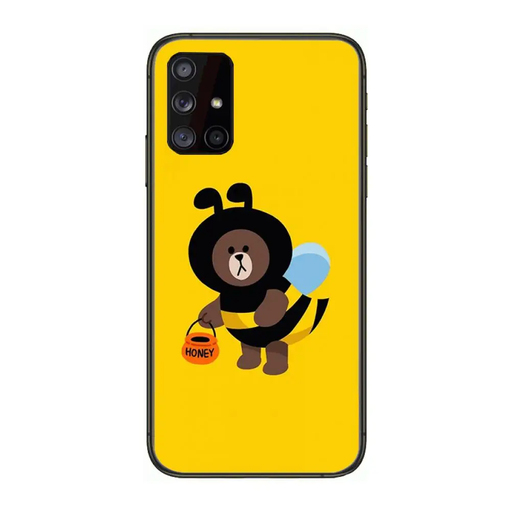 

Cute Cartoon Bunny Rabbit and Brown bear Phone Case Hull For Samsung Galaxy A 90 50 51 20 71 70 40 30 10 80 E 5G S Black Shell