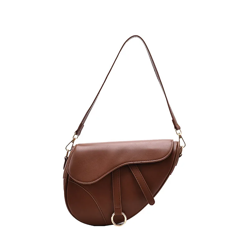 

PU Leather Saddle Bag Handbags for Women 2021 Popular New Trendy Single Shoulder Messenger Bags Mini Purses and Handbags Woman