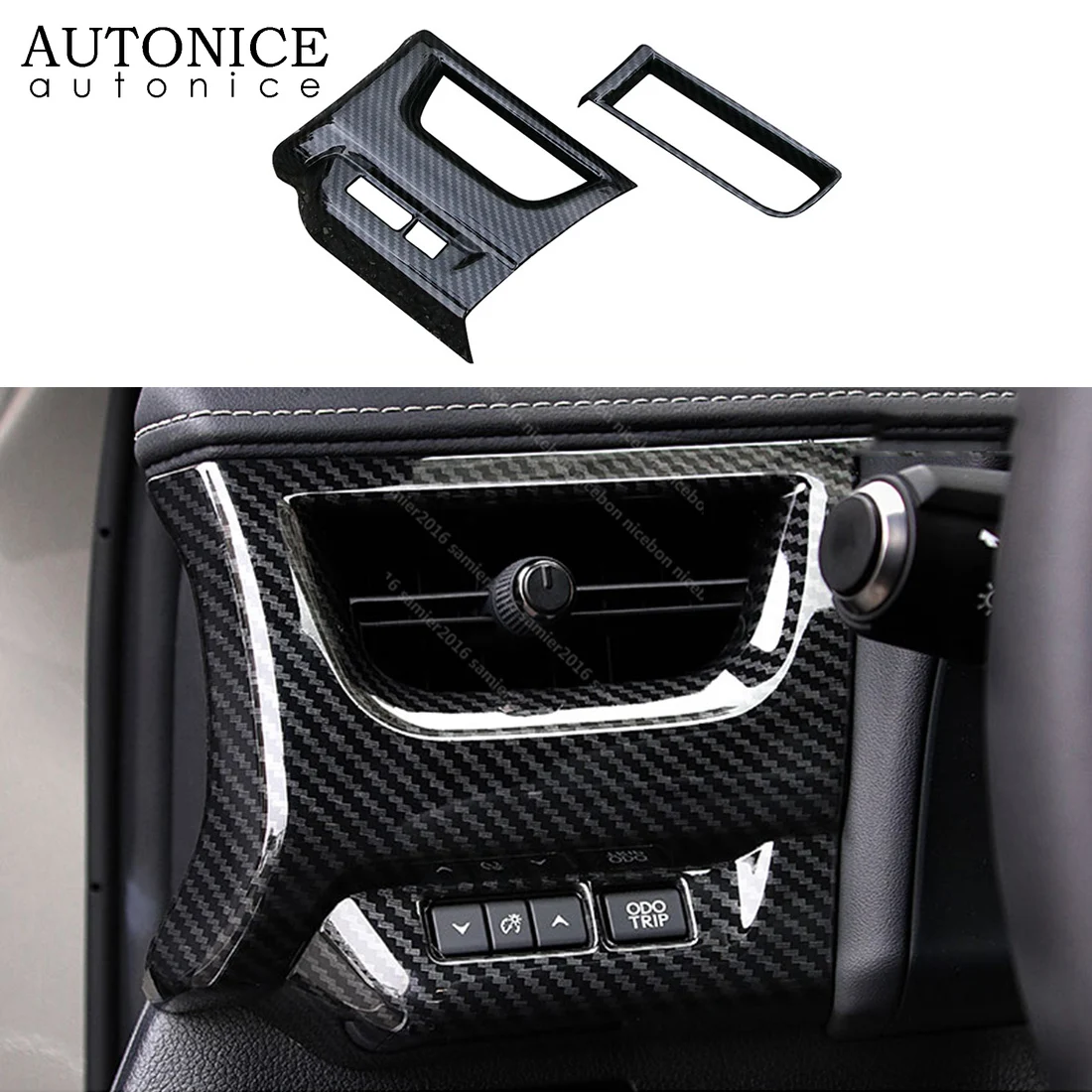 

Carbon fiber color Air Conditioning Dashboard Vent Cover trim Fit For Lexus UX 2019 250H 200 Accessories ABS Silver