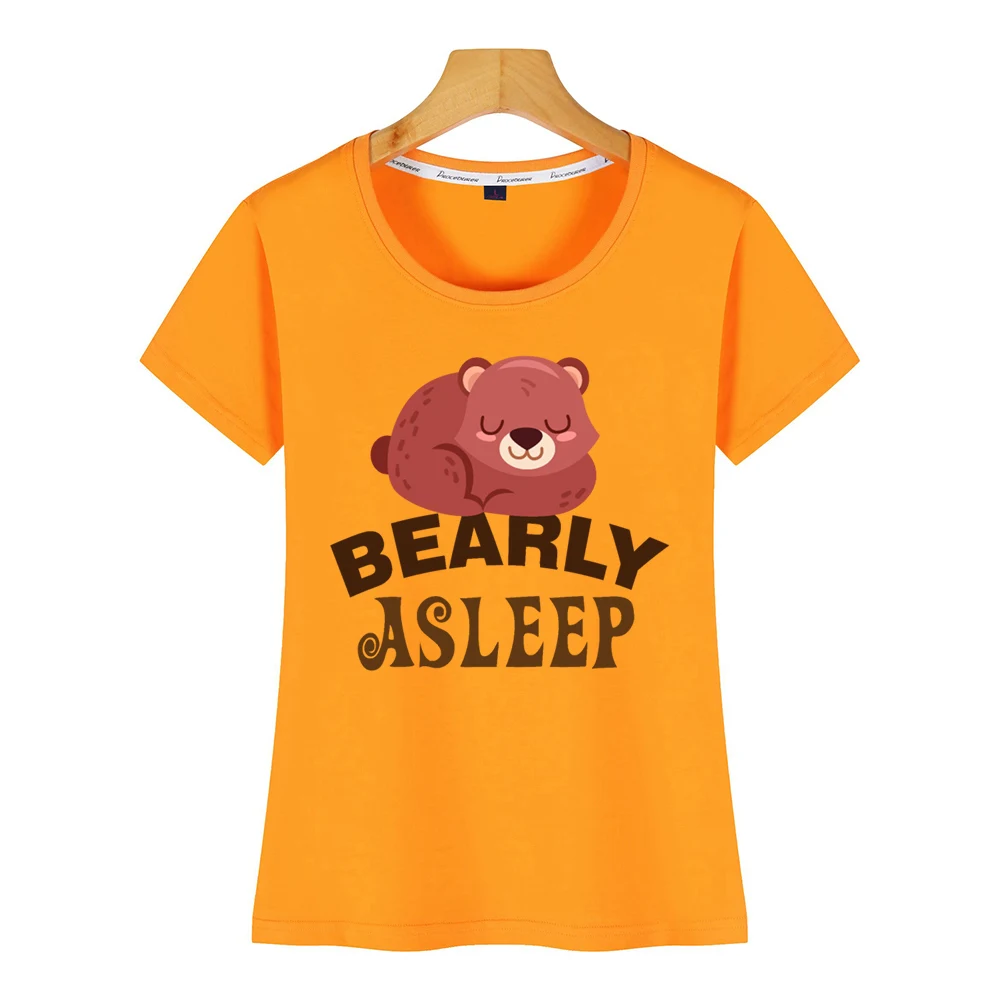 Топы футболки женские bearly awake Fit черные на заказ |