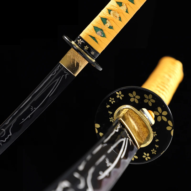 Японский катана ручной работы 1045 углеродистая сталь полностью Выгравированный