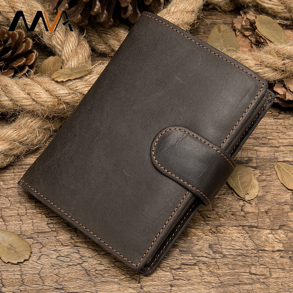 Мужской кошелек из натуральной кожи на каждый день в стиле ретро короткий