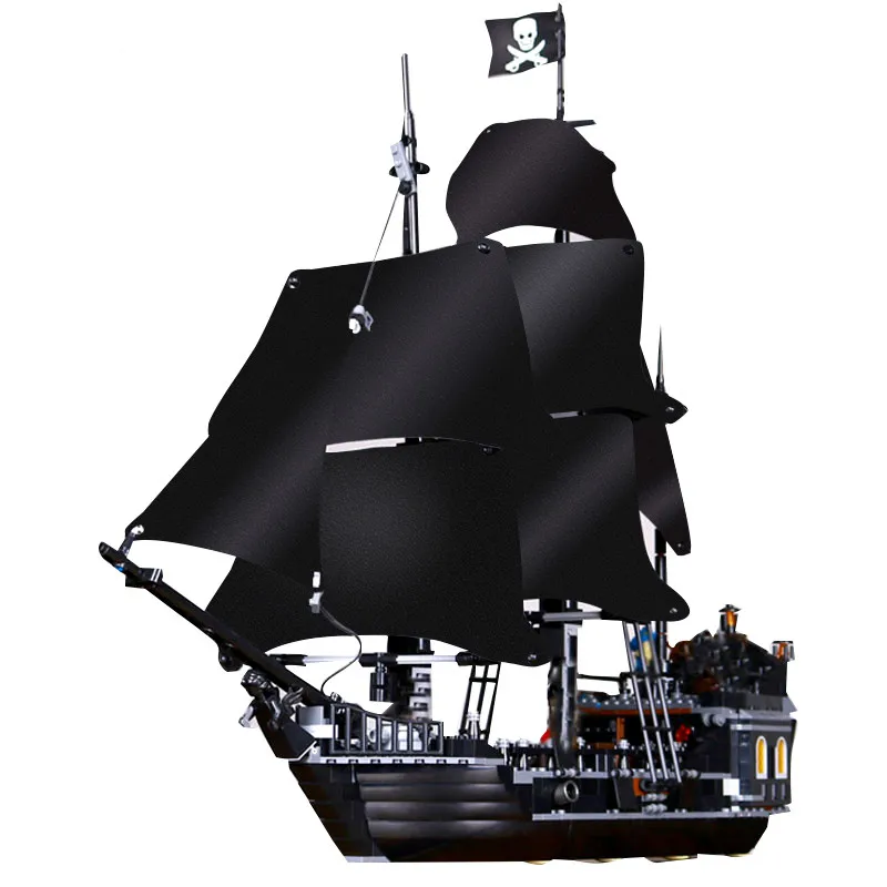 

Black Pearl Ship Compatible with Pirates Ships 4184 4195 Caribbean Model Building Blocks with Figures Birthday Gifts Kids Toys