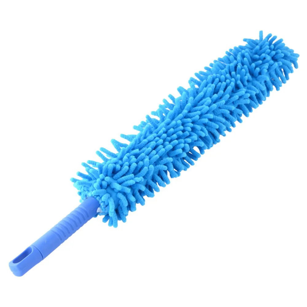 

2 Pcs Microfiber Duster Household Dusting Brush Adjustable Bendable Chenille Cleaning Duster Car Washing Dusting Brush (Blue)