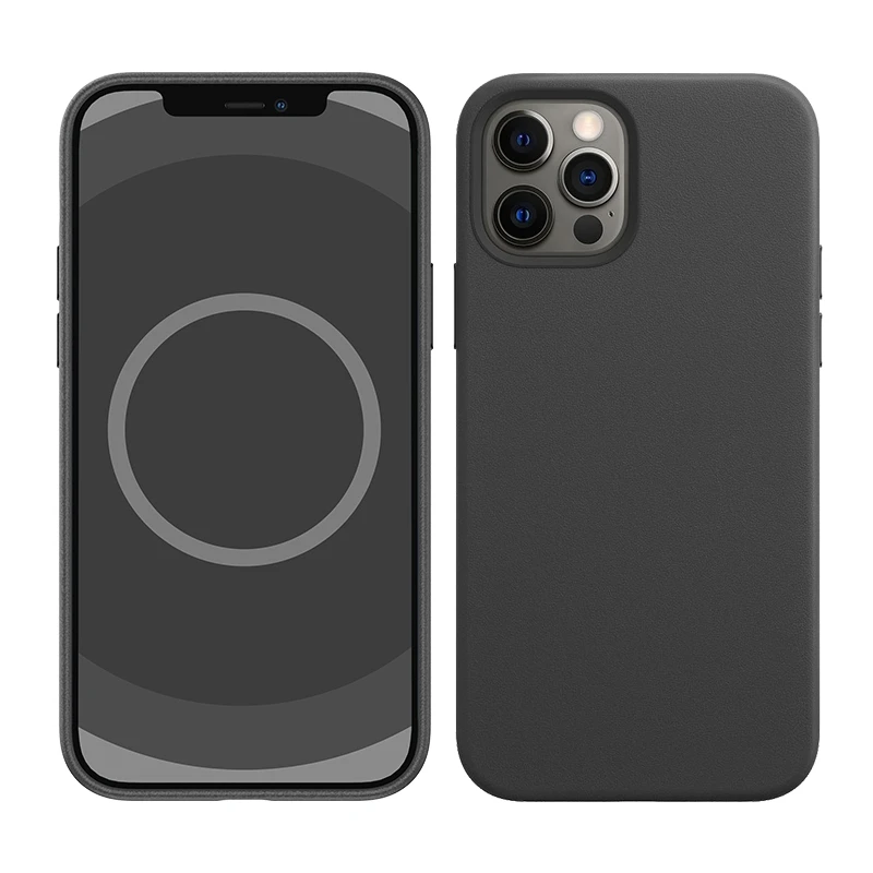 

Suitable for IPhone 12 Pro Max official magnetic leather jacket, luxury shell, wireless charging, leather