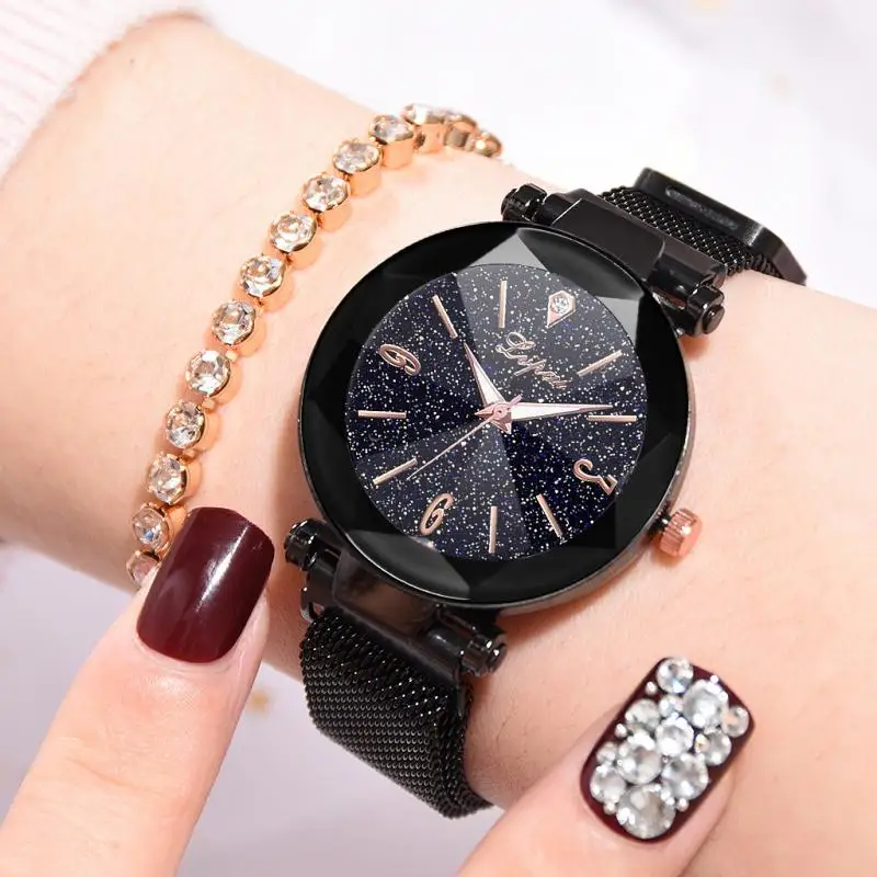 New Brand Luxury Women Watches Ladies Magnetic Starry Sky Clock 2019 Fashion Diamond Female Quartz Wristwatches Relogio Feminino | Наручные