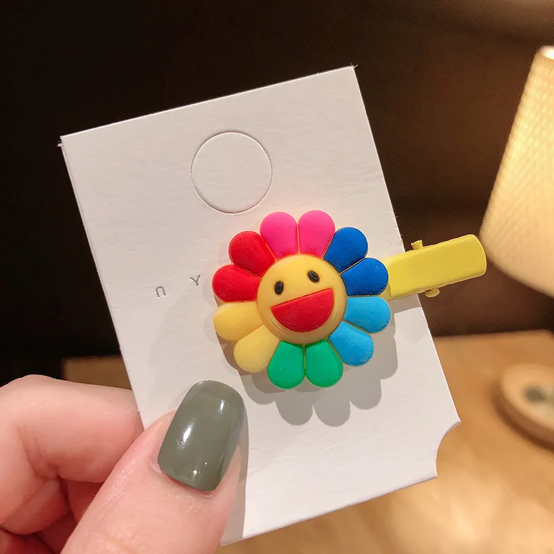 Заколка для волос в виде подсолнуха детей Детский головной убор сетчатый милый