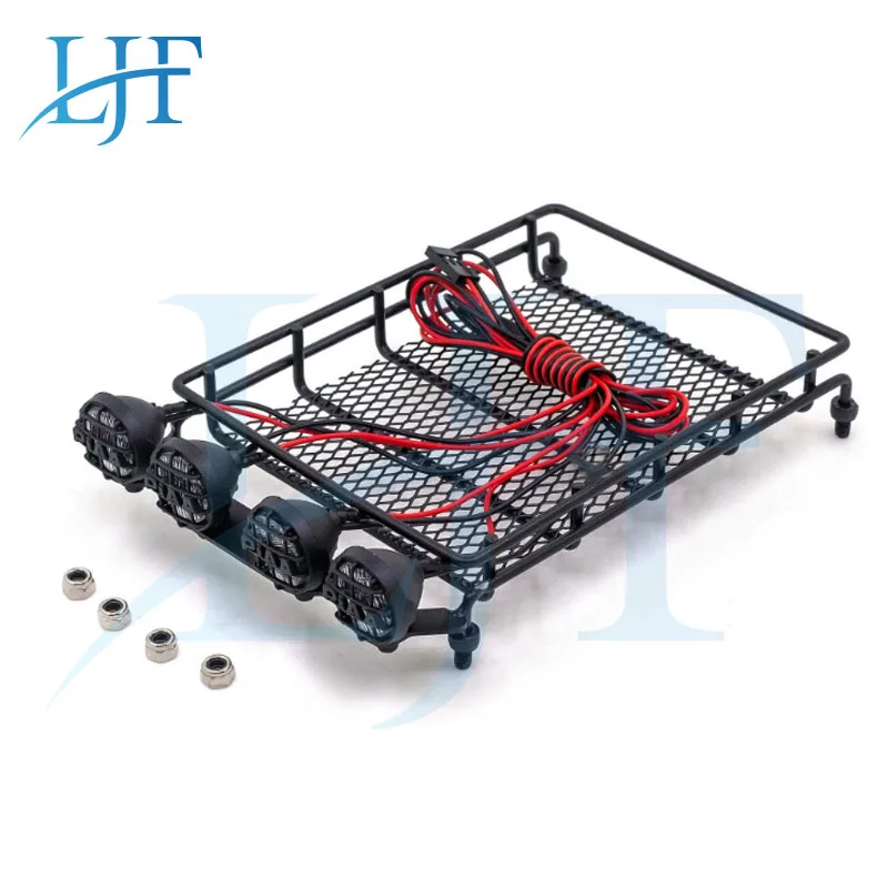 LJF лоток багажник на крышу с светодиодный светильник для 1/12 RC автомобиль MN общего