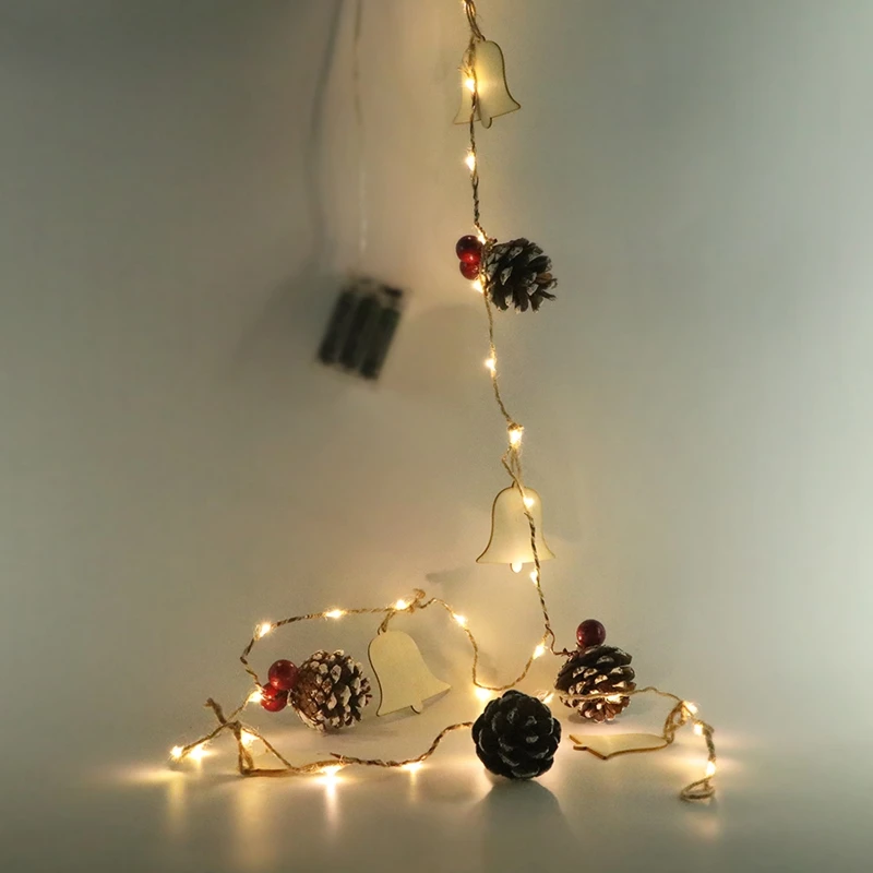 

20led 3aa 2m Pine Needle Pine Cone Lamp String Light for Wedding Christmas Decoration Christmas Tree Decor