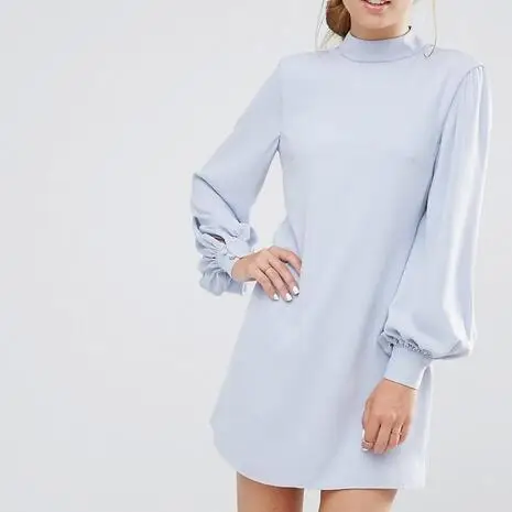 Мини платье милые вечерние платья для женщин светильник голубой фонарь длинные