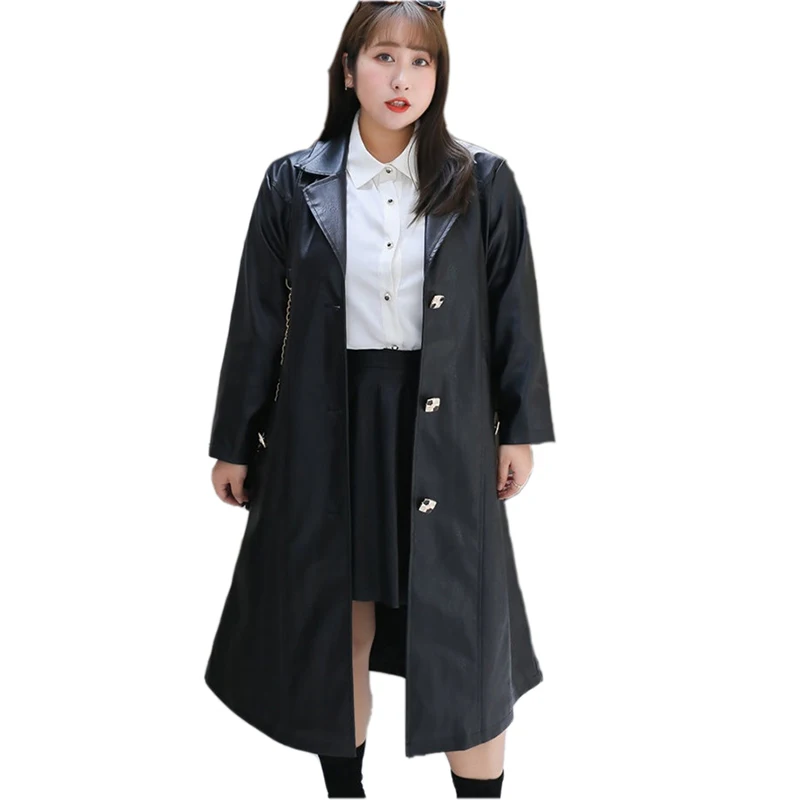 Новинка 2020 модная кожаная куртка большого размера Женская весенне осенняя