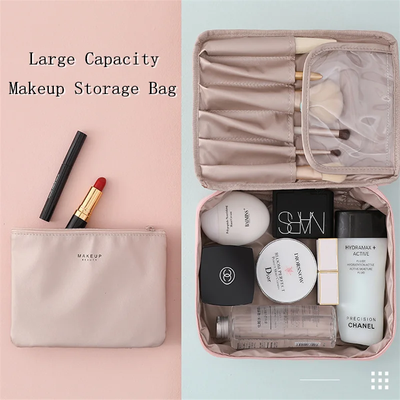 

Makeup Bag For Women Toiletries Organizer Waterproof Travel Make Up Storage Pouch Female Large Capacity Portable Cosmetic Case