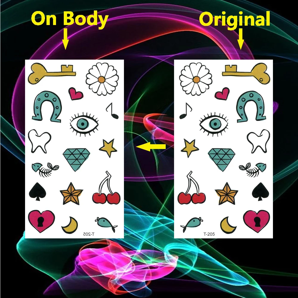 Водонепроницаемые временные татуировки наклейки маленькие символы поддельные