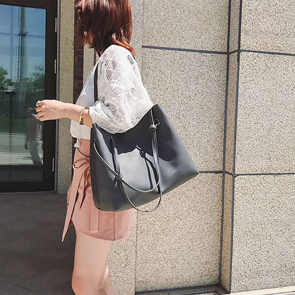 Модная женская сумка кожаная двухкомпонентная через плечо клатч кошелек Ретро