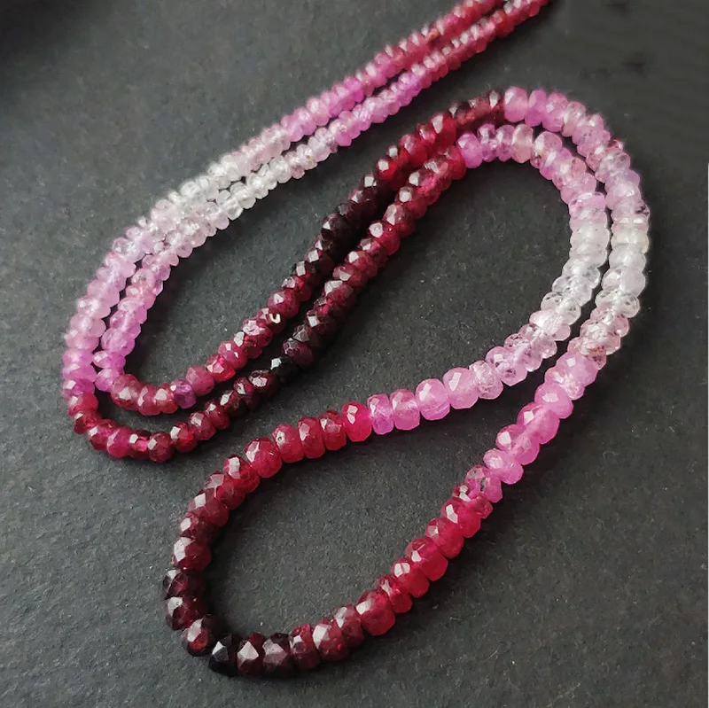 

ICNWAY natural 40cm Ruby 2.5-3.6mm Gemstone Beads Faceted Roundel for Silver 925 Jewelry Making necklace earring bracelet